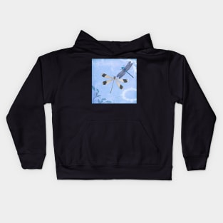 Dragonfly Cute Blue,Teal Floral Dragonflies & Butterflies  Hippie BOHO Style Dragonflies Nature Gift Products Kids Hoodie